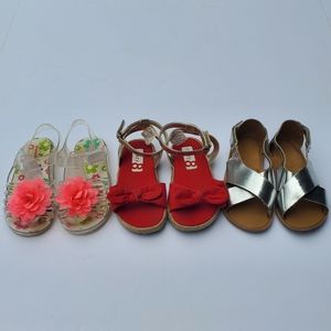 Crazy 8, Garanimals Sandals, size 8 toddlers, Red, Silver.
